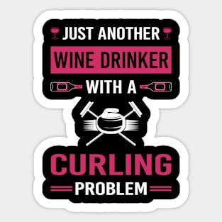 Wine Drinker Curling Sticker